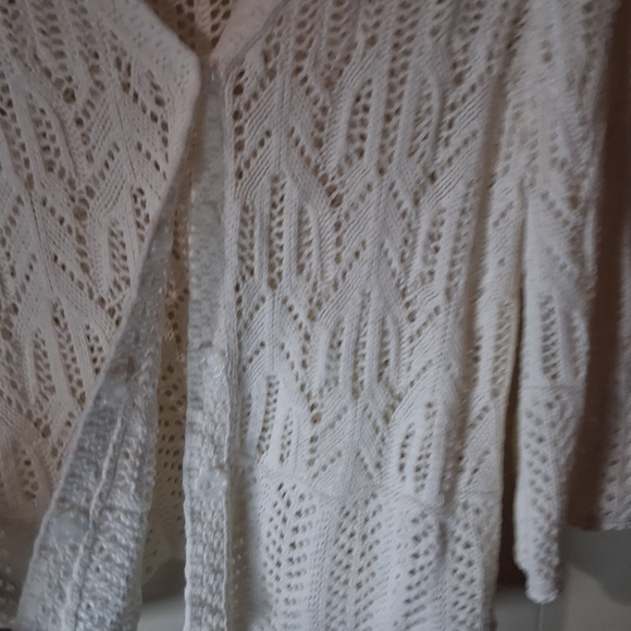Cato White Open-Knit Cardigan - Picture 5 of 5